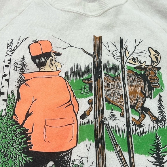 Vintage Funny Deer Hunter Hunting 1980s Screen Stars Humor Crewneck Sweatshirt - Picture 4 of 5